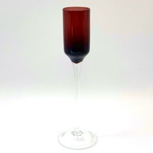 Artland Cordial Long Stem Flute Liqueur Glass Hand Blown 6” Tall Art Glass